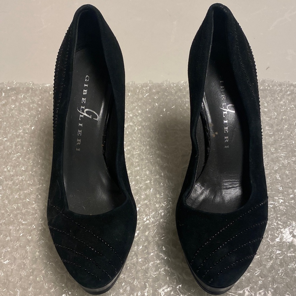 Elle Black Suede Women's Heels